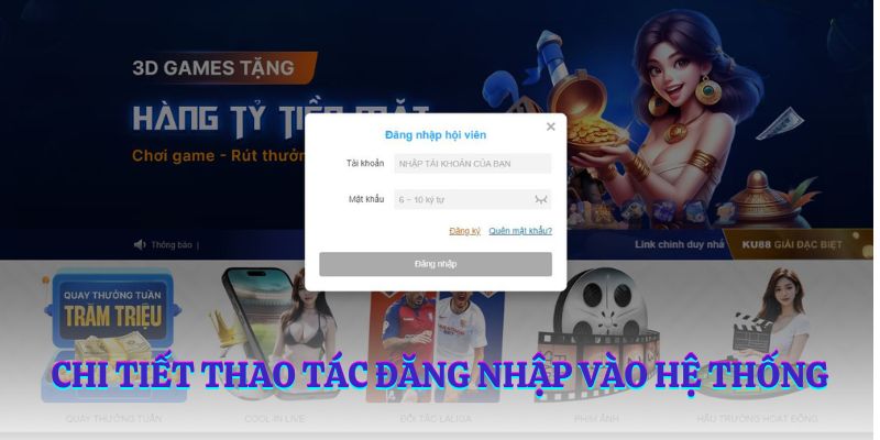 Chi tiết thao tác đăng nhập vào hệ thống