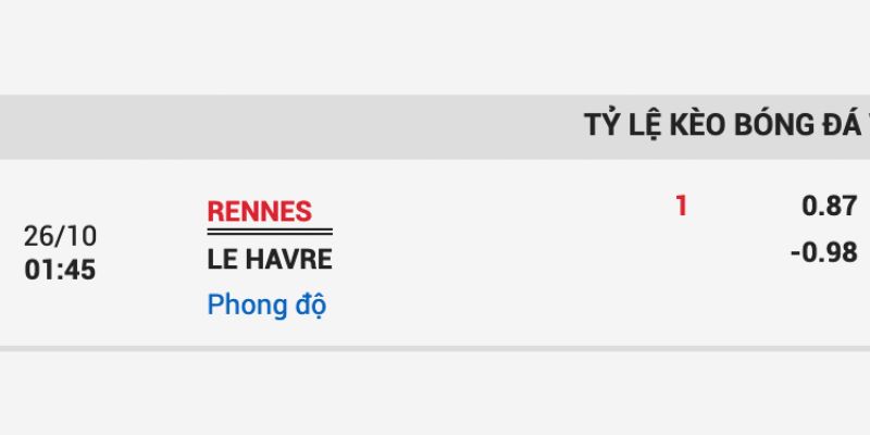 Chơi kèo chấp 1 bàn đơn giản qua trận Rennes vs Le Havre